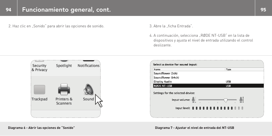 Funcionamiento general, cont | RODE Microphones NT-USB User Manual | Page 48 / 105