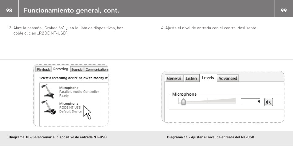 Funcionamiento general, cont | RODE Microphones NT-USB User Manual | Page 50 / 105