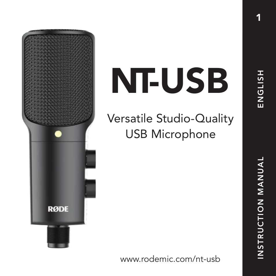 RODE Microphones NT-USB User Manual | 13 pages