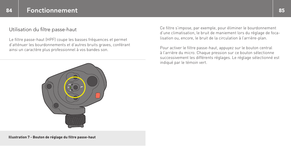 Fonctionnement, Utilisation du filtre passe-haut | RODE Microphones Stereo VideoMic X User Manual | Page 43 / 129