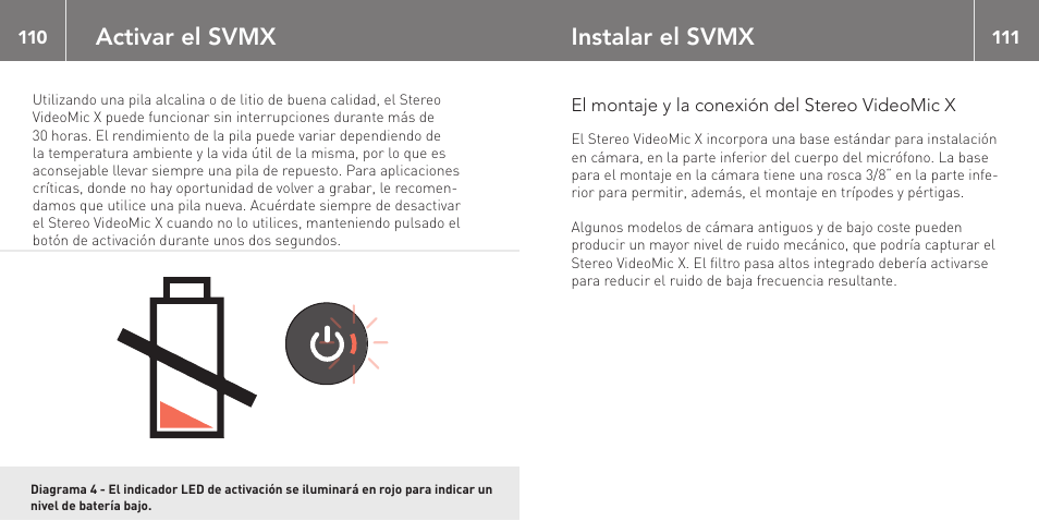 Activar el svmx, Instalar el svmx | RODE Microphones Stereo VideoMic X User Manual | Page 56 / 129