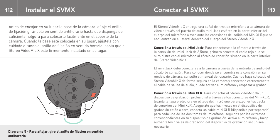 Instalar el svmx, Conectar el svmx | RODE Microphones Stereo VideoMic X User Manual | Page 57 / 129