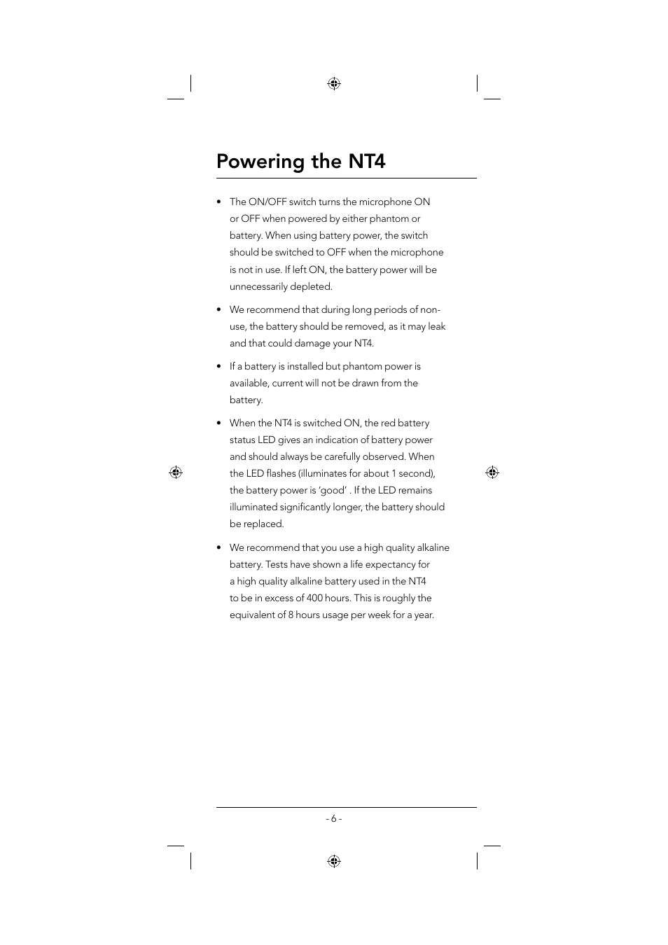 Powering the nt4 | RODE Microphones NT4 User Manual | Page 6 / 12