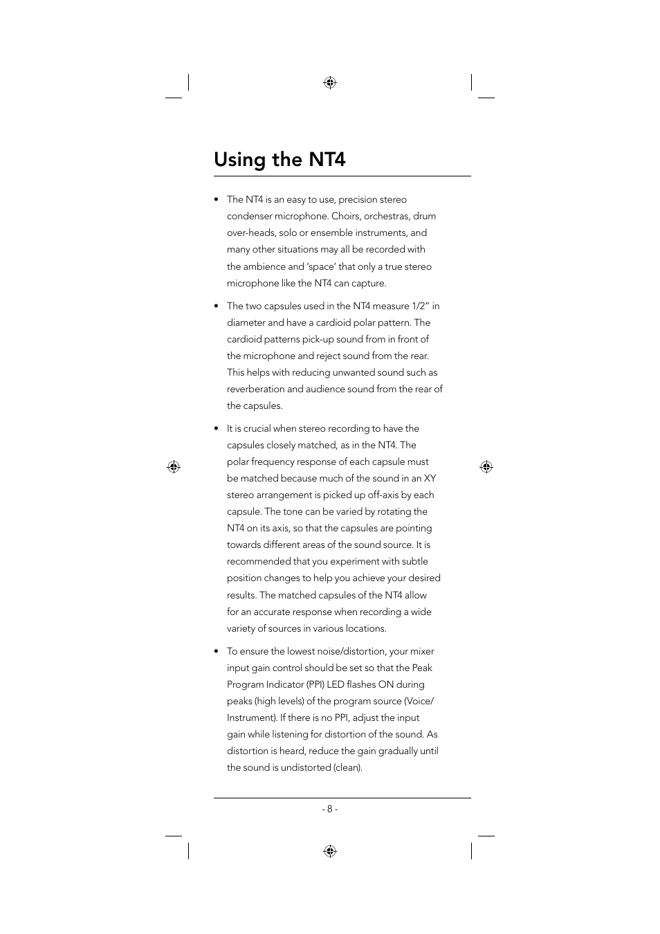 Using the nt4 | RODE Microphones NT4 User Manual | Page 8 / 12