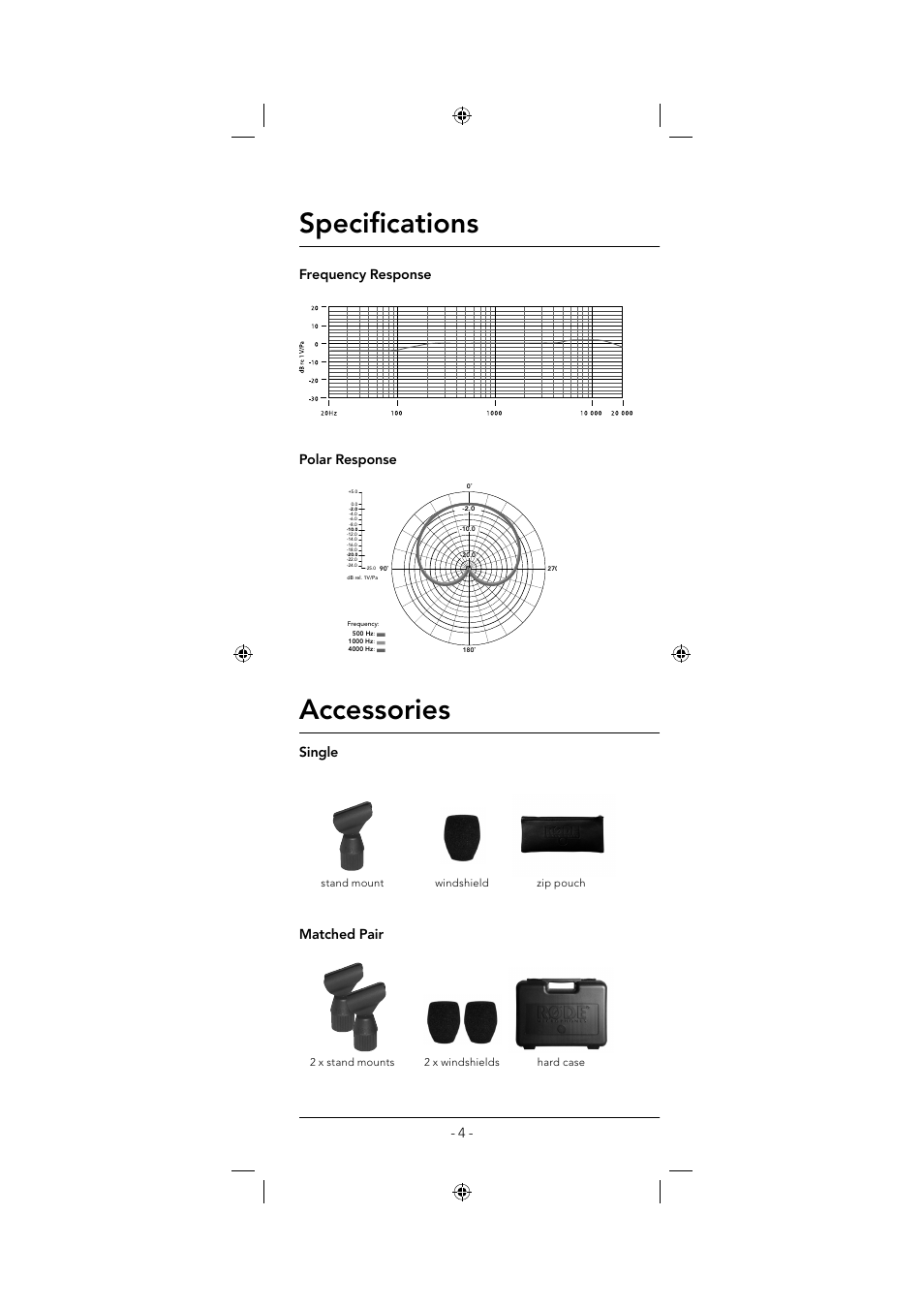 Specifi cations, Accessories | RODE Microphones NT5 User Manual | Page 4 / 8
