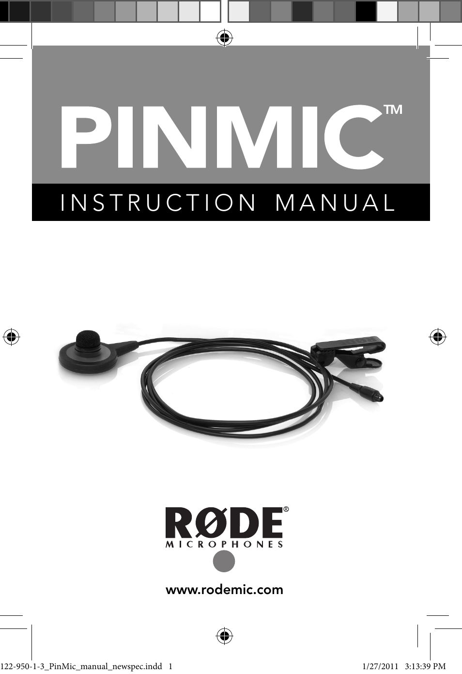 RODE Microphones PinMic User Manual | 20 pages