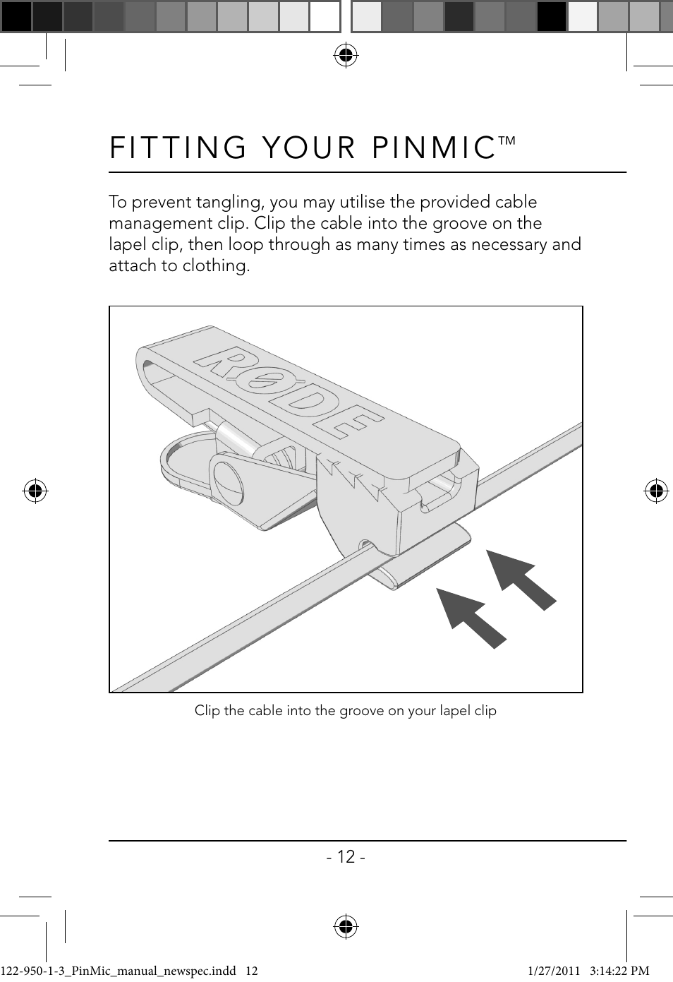 RODE Microphones PinMic User Manual | Page 12 / 20