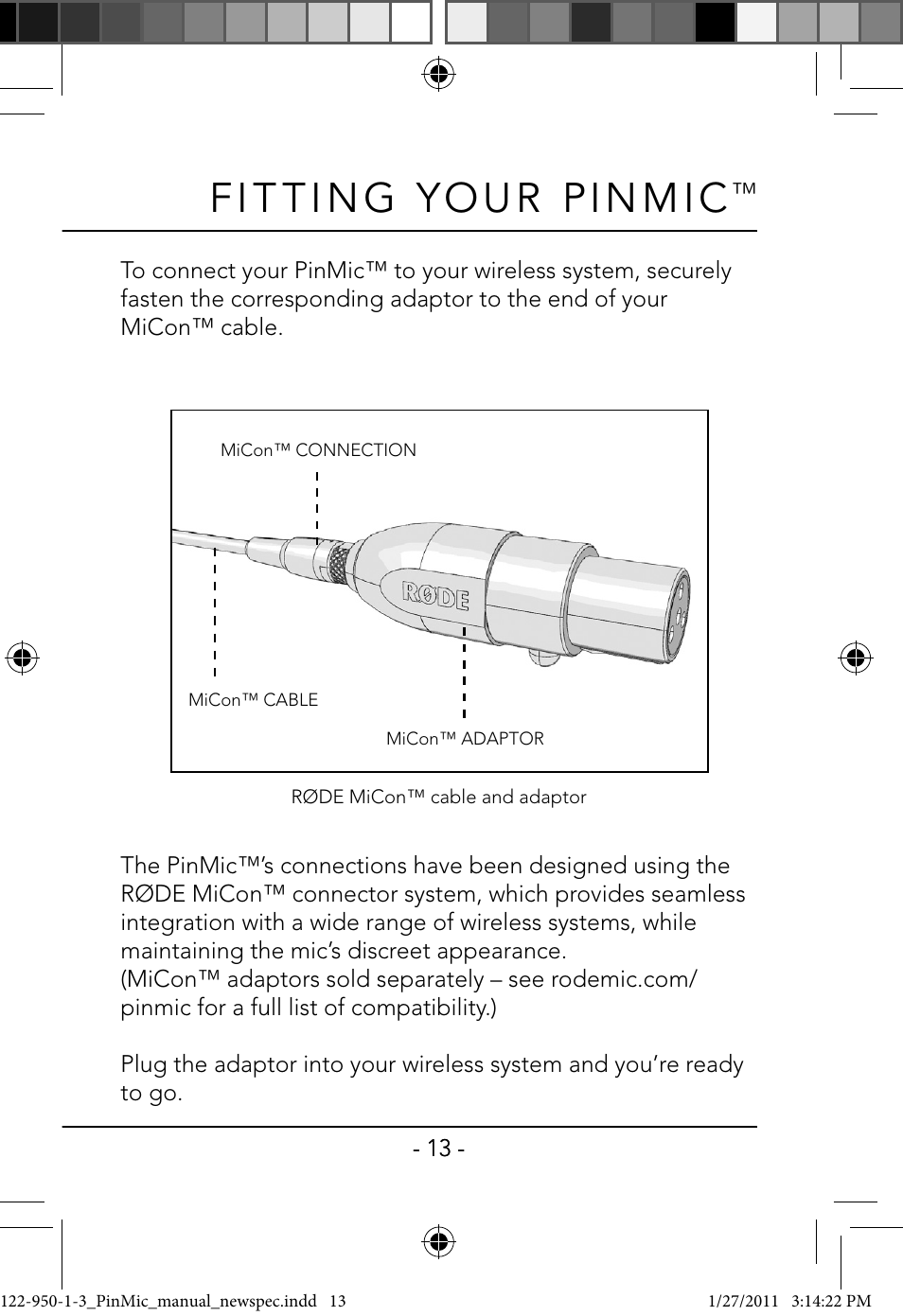 RODE Microphones PinMic User Manual | Page 13 / 20