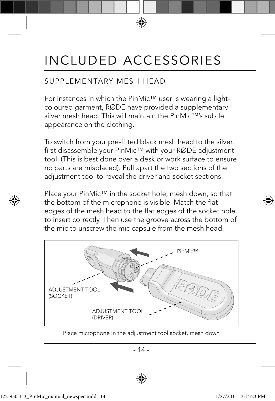 RODE Microphones PinMic User Manual | Page 14 / 20