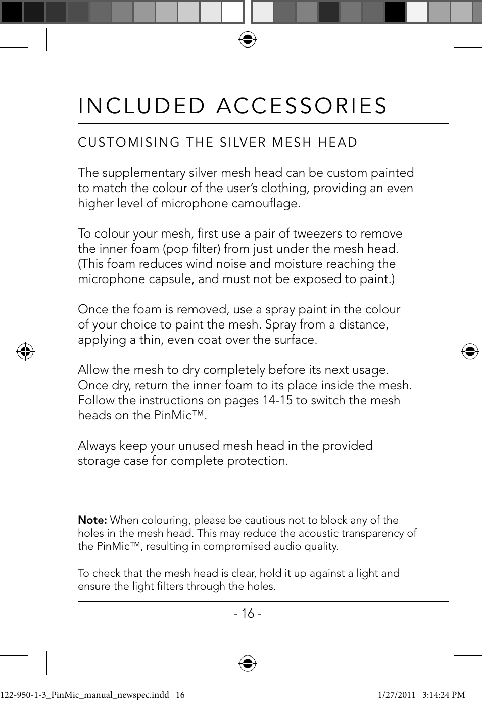 RODE Microphones PinMic User Manual | Page 16 / 20
