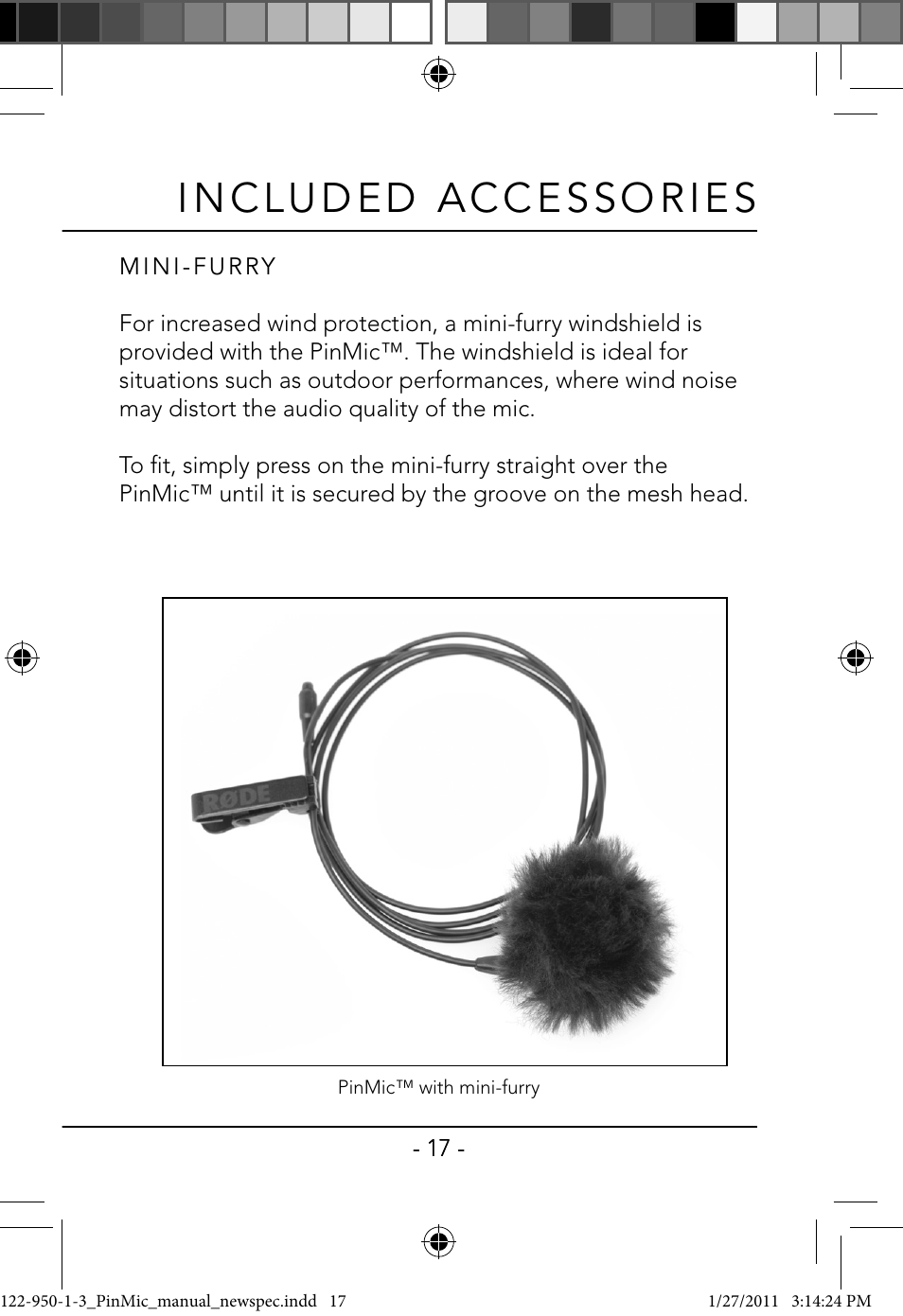 RODE Microphones PinMic User Manual | Page 17 / 20
