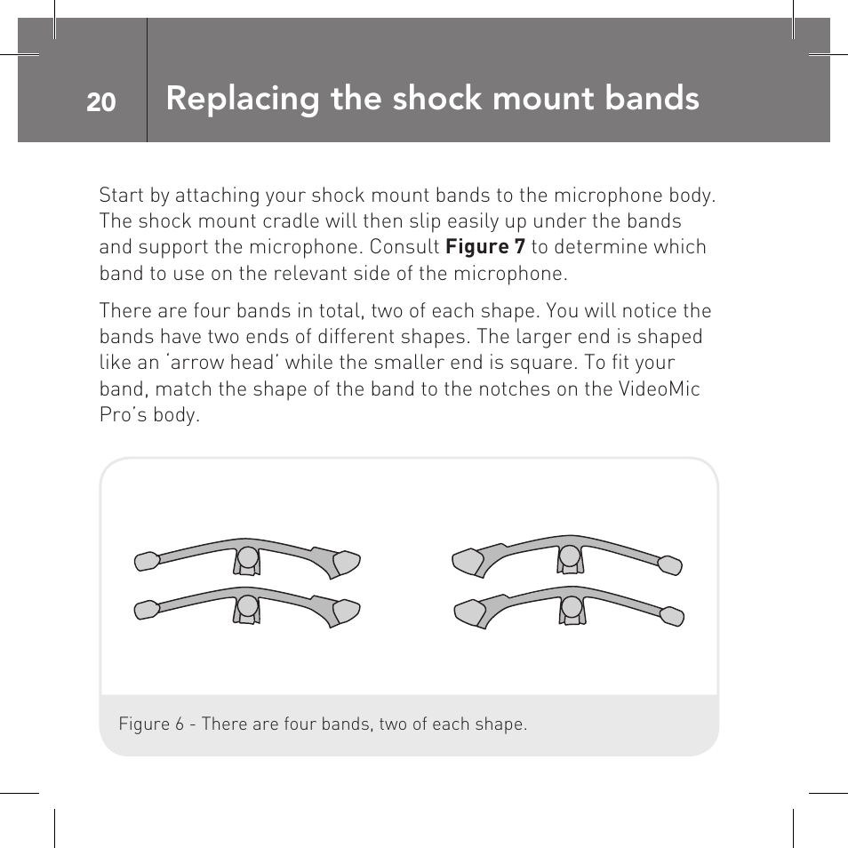 Replacing the shock mount bands | RODE Microphones VideoMic Pro User Manual | Page 20 / 27