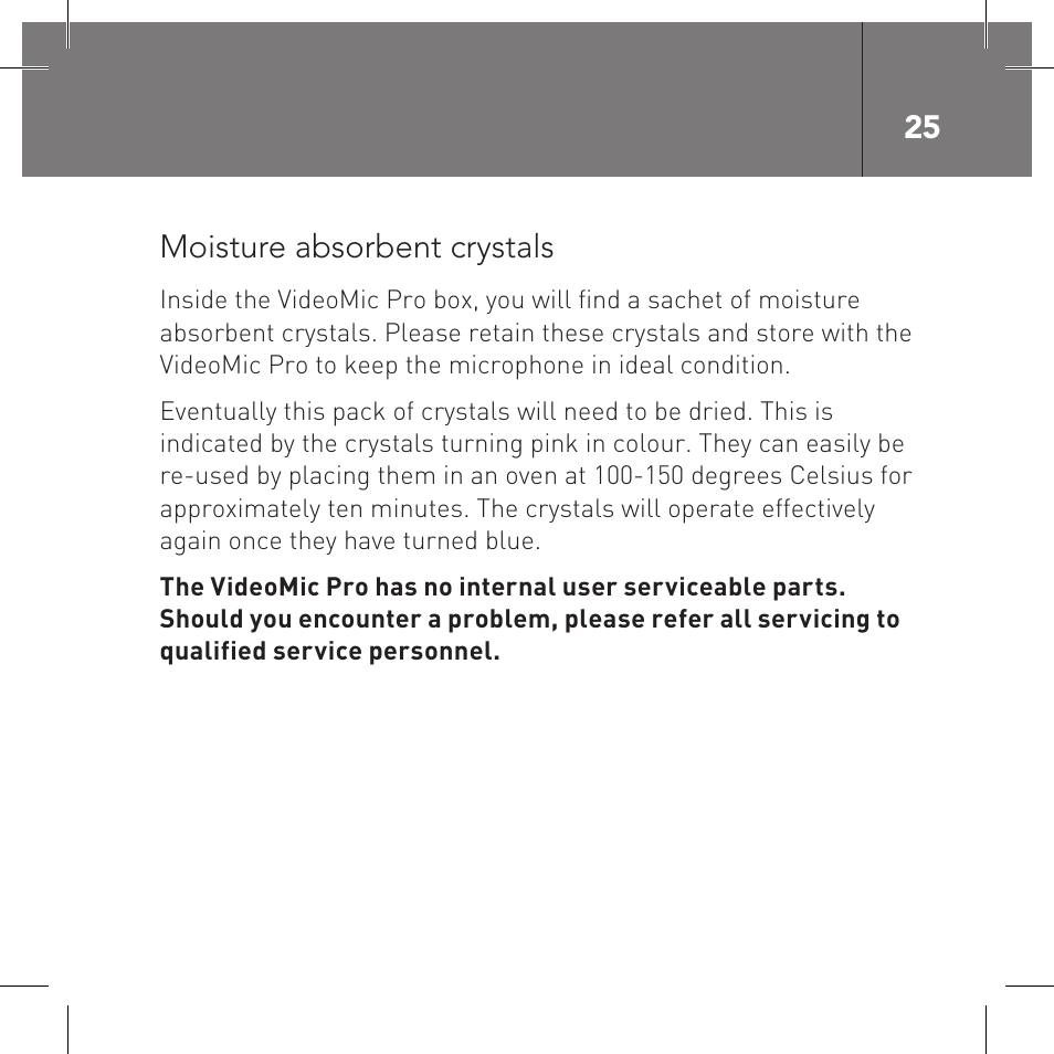 RODE Microphones VideoMic Pro User Manual | Page 25 / 27