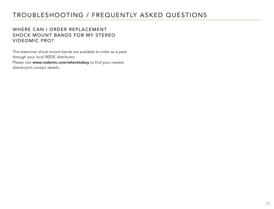 RODE Microphones Stereo VideoMic Pro User Manual | Page 17 / 18
