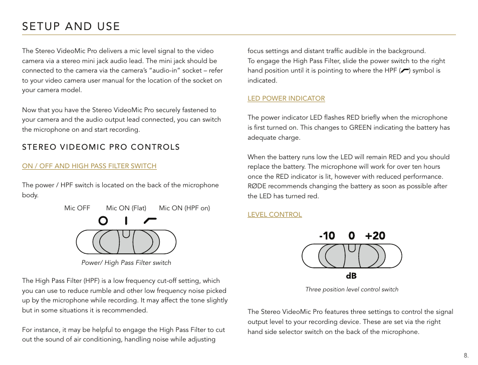 RODE Microphones Stereo VideoMic Pro User Manual | Page 8 / 18