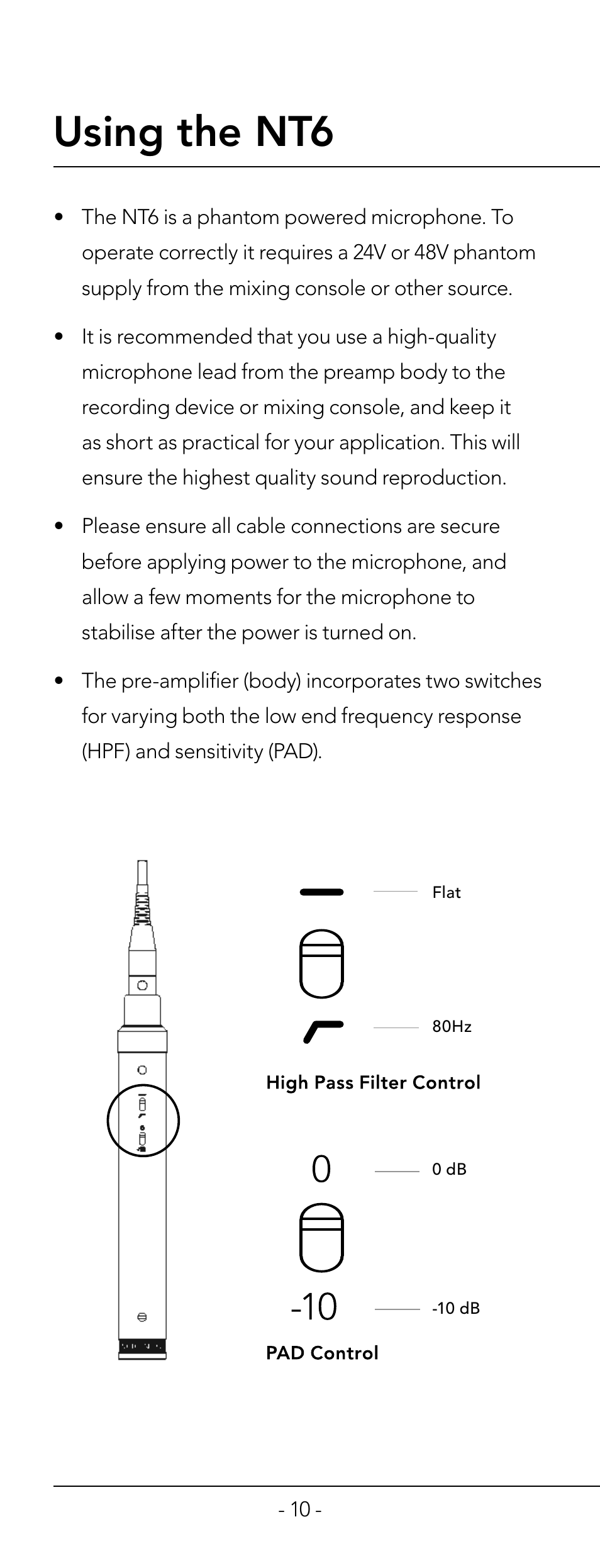 Using the nt6 | RODE Microphones NT6 User Manual | Page 10 / 12