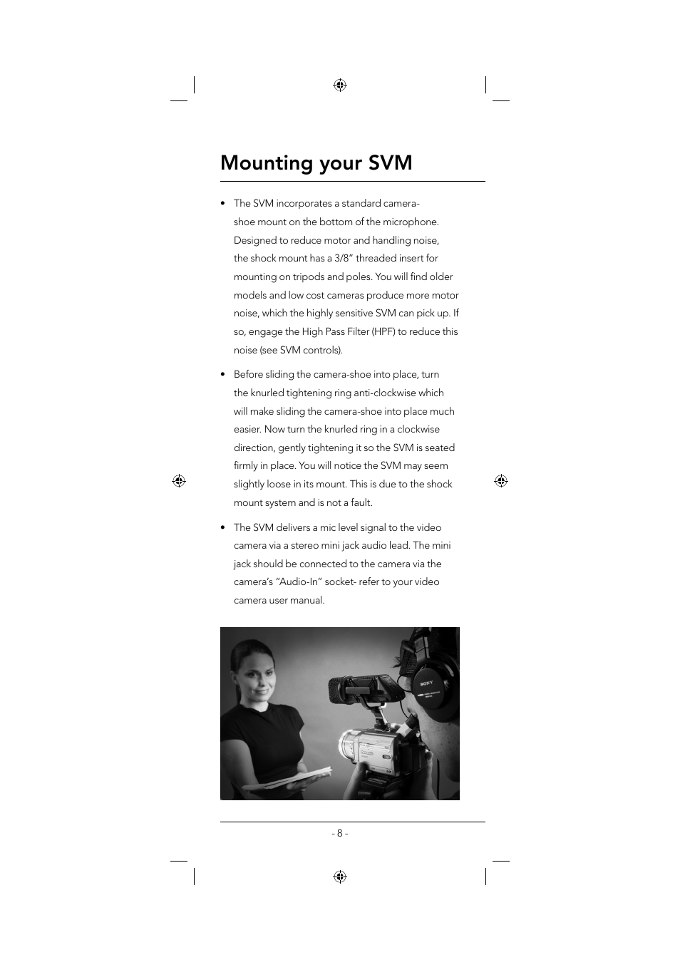 Mounting your svm | RODE Microphones Stereo VideoMic User Manual | Page 8 / 12