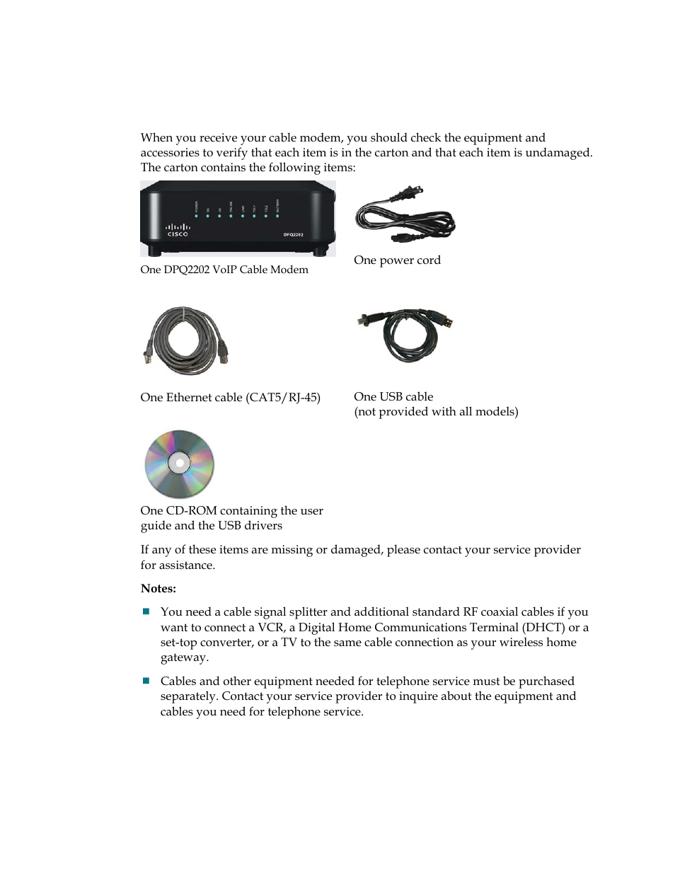 What's in the carton | Cisco DPQ2202 User Manual | Page 10 / 38