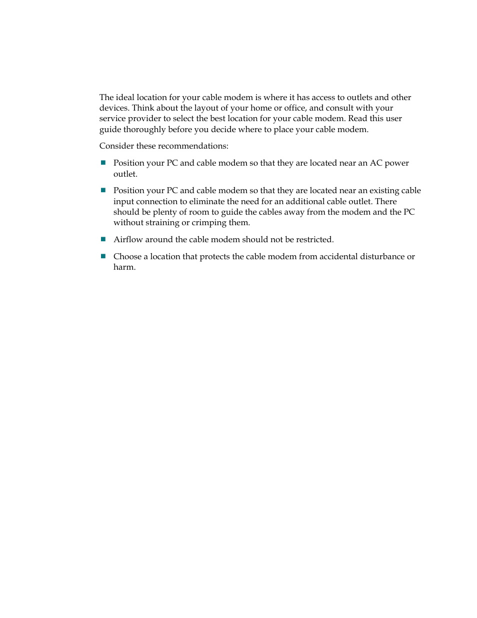 Where is the best location for my cable modem | Cisco DPQ2202 User Manual | Page 17 / 38
