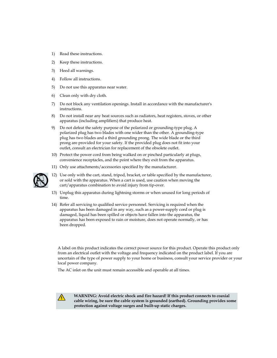 Important safety instructions, Power source warning, Ground the product | Cisco DPQ2202 User Manual | Page 4 / 38