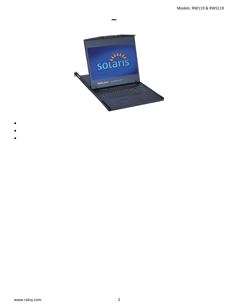 Rws119 – sun series | Raloy RW119 User Manual | Page 2 / 29