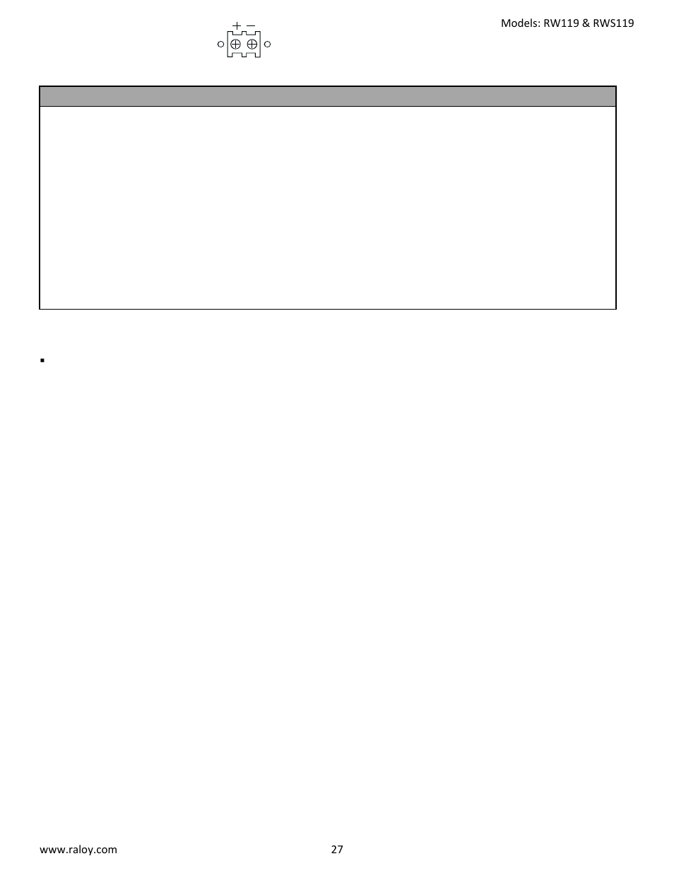 5 dc power options | Raloy RW119 User Manual | Page 27 / 29