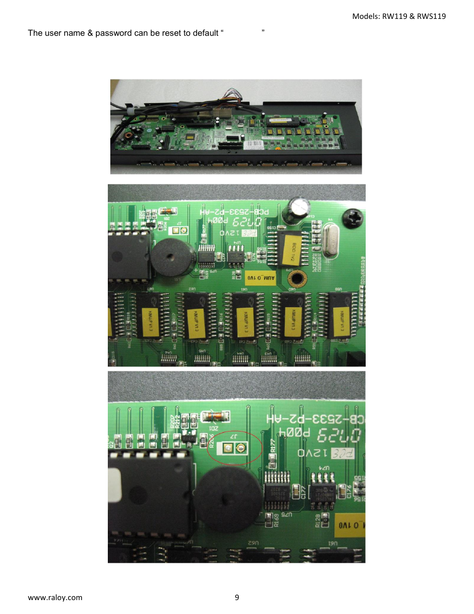 Raloy RW119 User Manual | Page 9 / 29