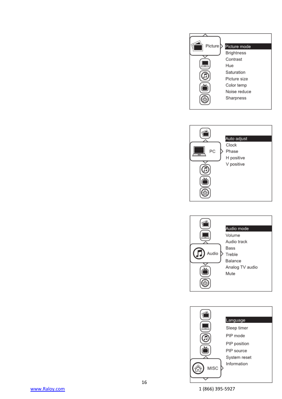 Raloy RF117HD User Manual | Page 16 / 28