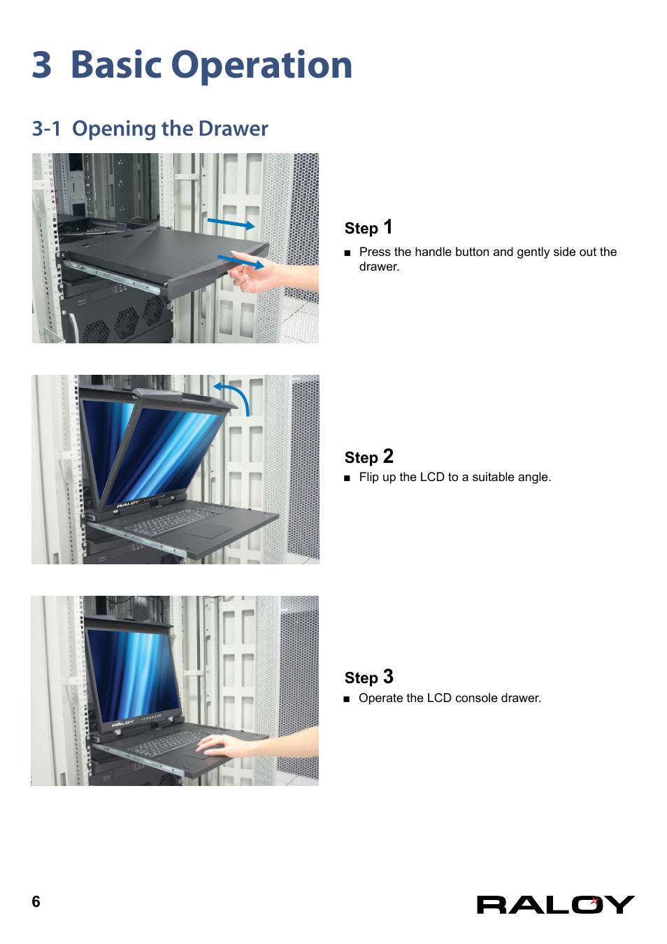 3 basic operation, 1 opening the drawer | Raloy RD119 User Manual | Page 9 / 18