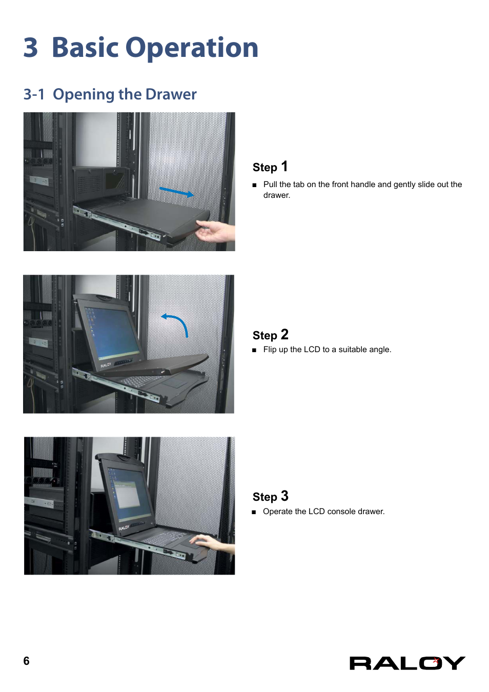 3 basic operation, 1 opening the drawer | Raloy RNX119 User Manual | Page 9 / 17