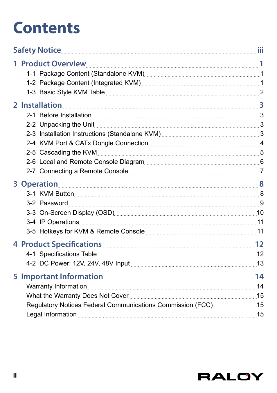 Raloy Basic KVM User Manual | Page 2 / 18