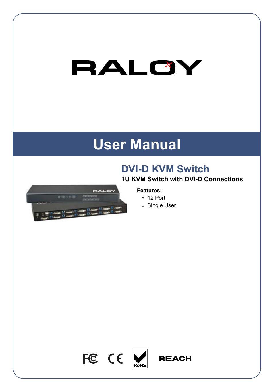 Raloy DVI-D KVM User Manual | 12 pages