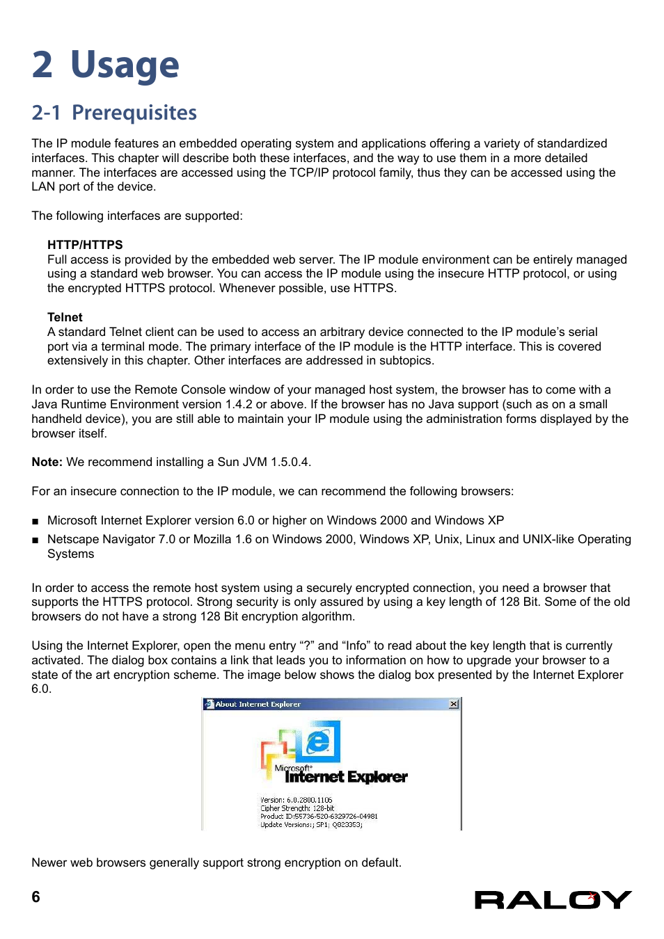 2 usage, 1 prerequisites | Raloy IP Functions for KVM User Manual | Page 9 / 44