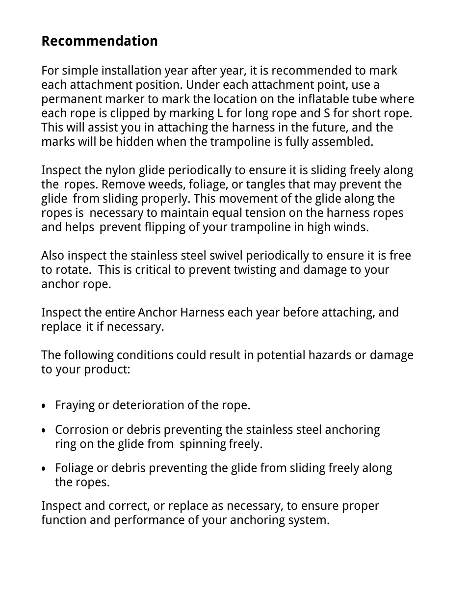 Recommendation | RAVE Sports Bongo 20 Bouncer Water Park User Manual | Page 5 / 8