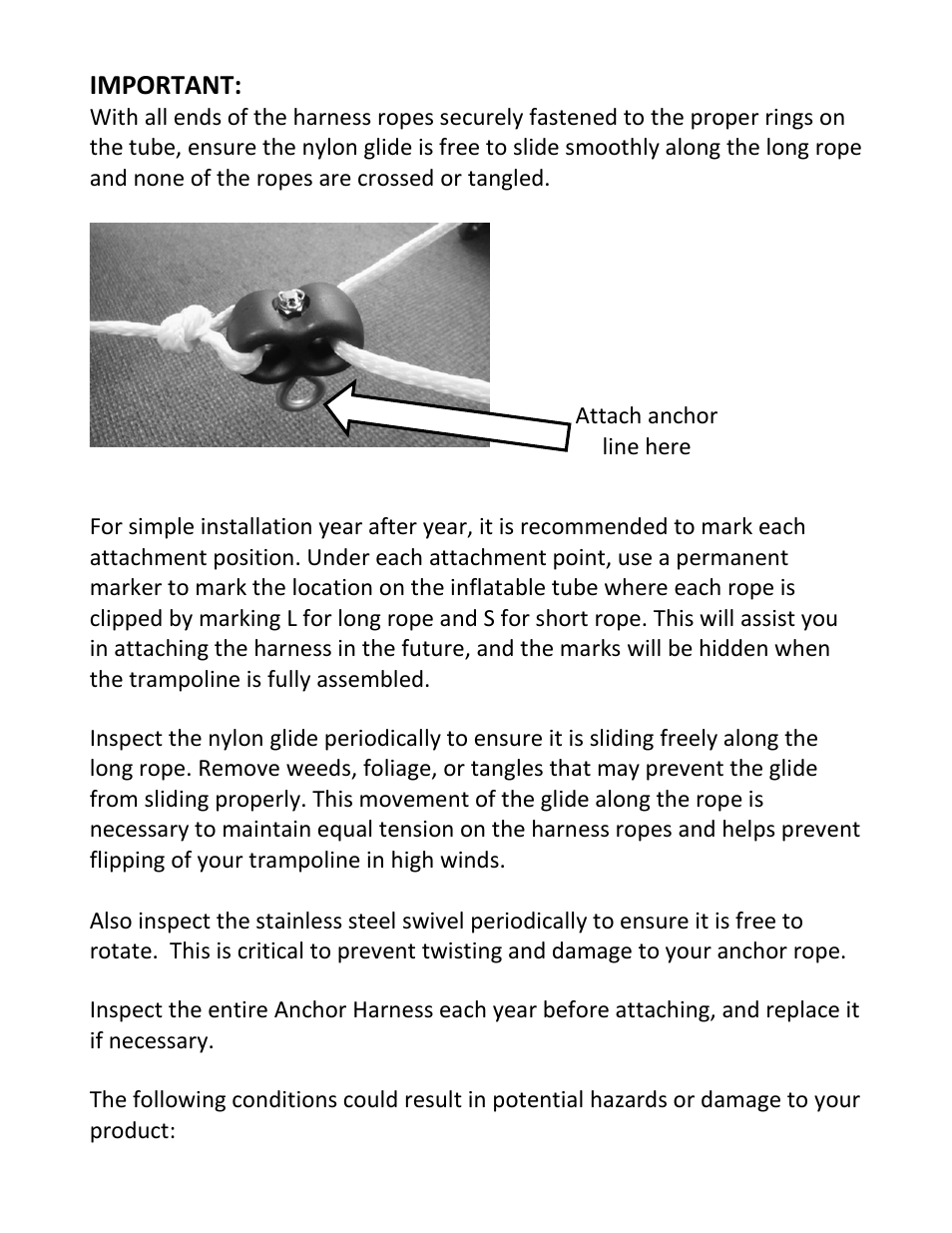 Important, Recommendation | RAVE Sports Bongo 15 Bouncer Water Park User Manual | Page 4 / 8