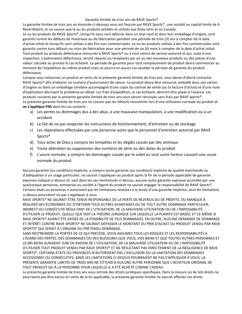 RAVE Sports Splash Zone Plus 12' User Manual | Page 22 / 24