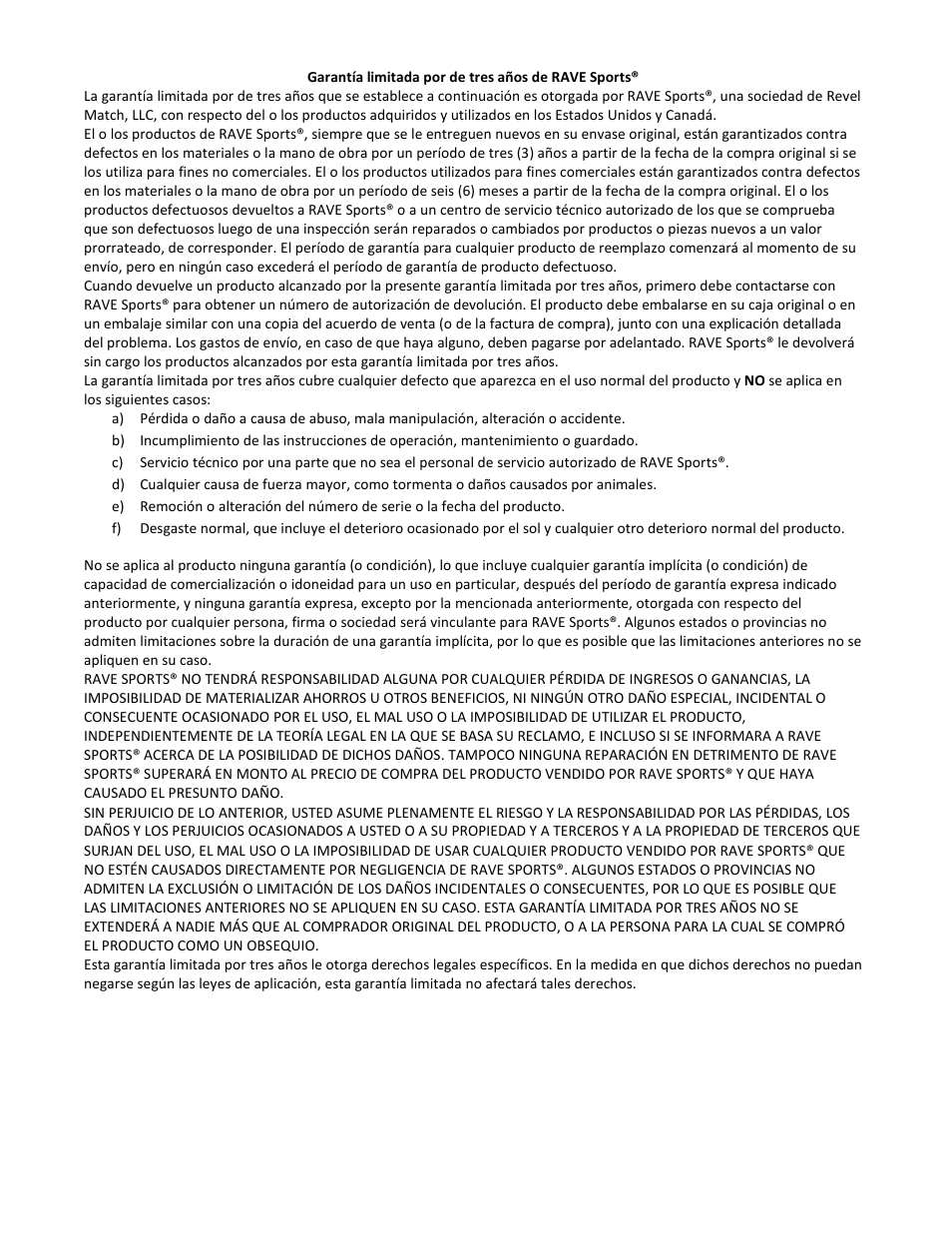 RAVE Sports Splash Zone Plus 12' User Manual | Page 23 / 24