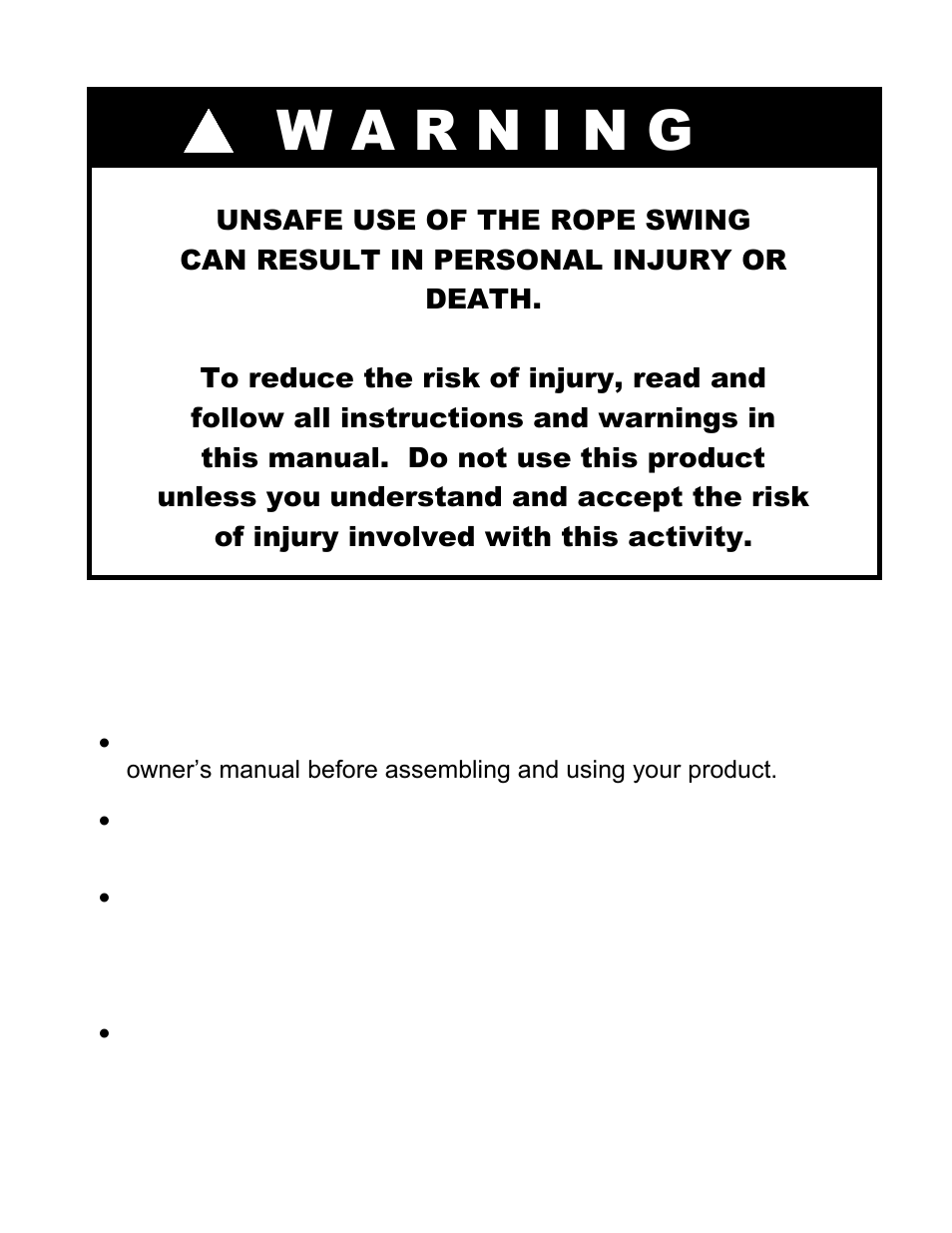 RAVE Sports Rope Swing Freestanding Package User Manual | Page 4 / 24