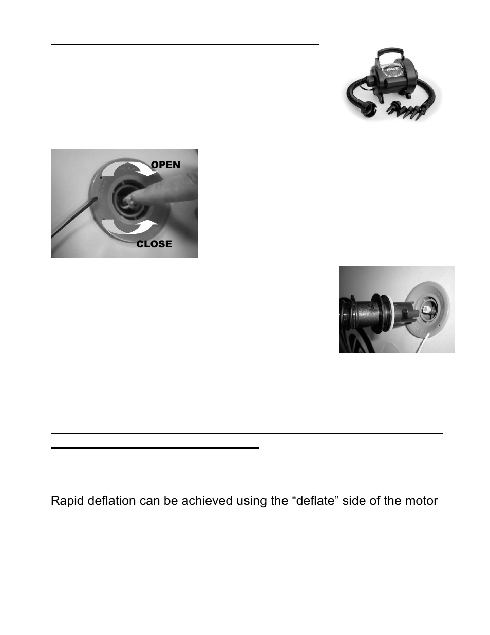 Inflating any rave waterpark attachment | RAVE Sports Rope Swing Freestanding Package User Manual | Page 7 / 24