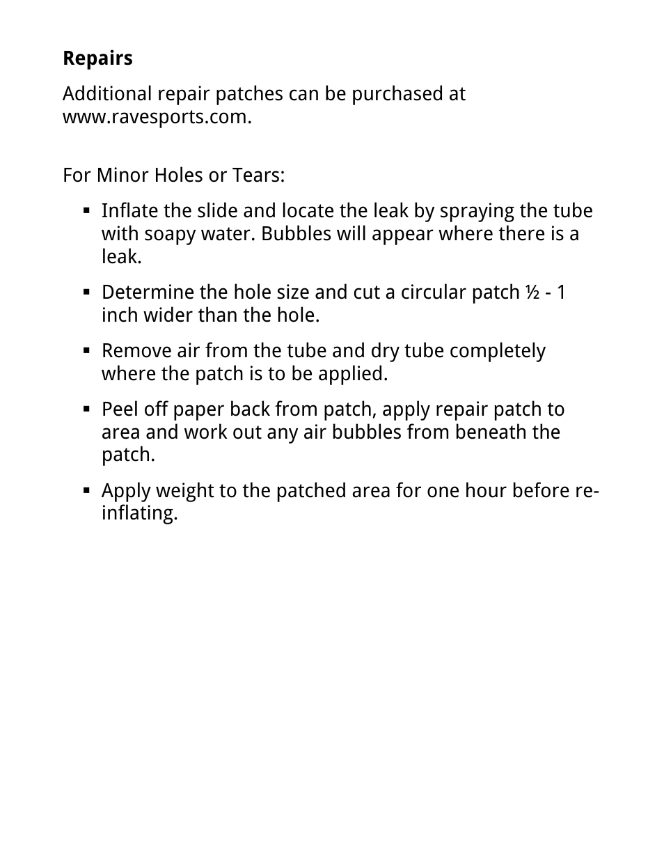 RAVE Sports Pontoon Slide User Manual | Page 13 / 16