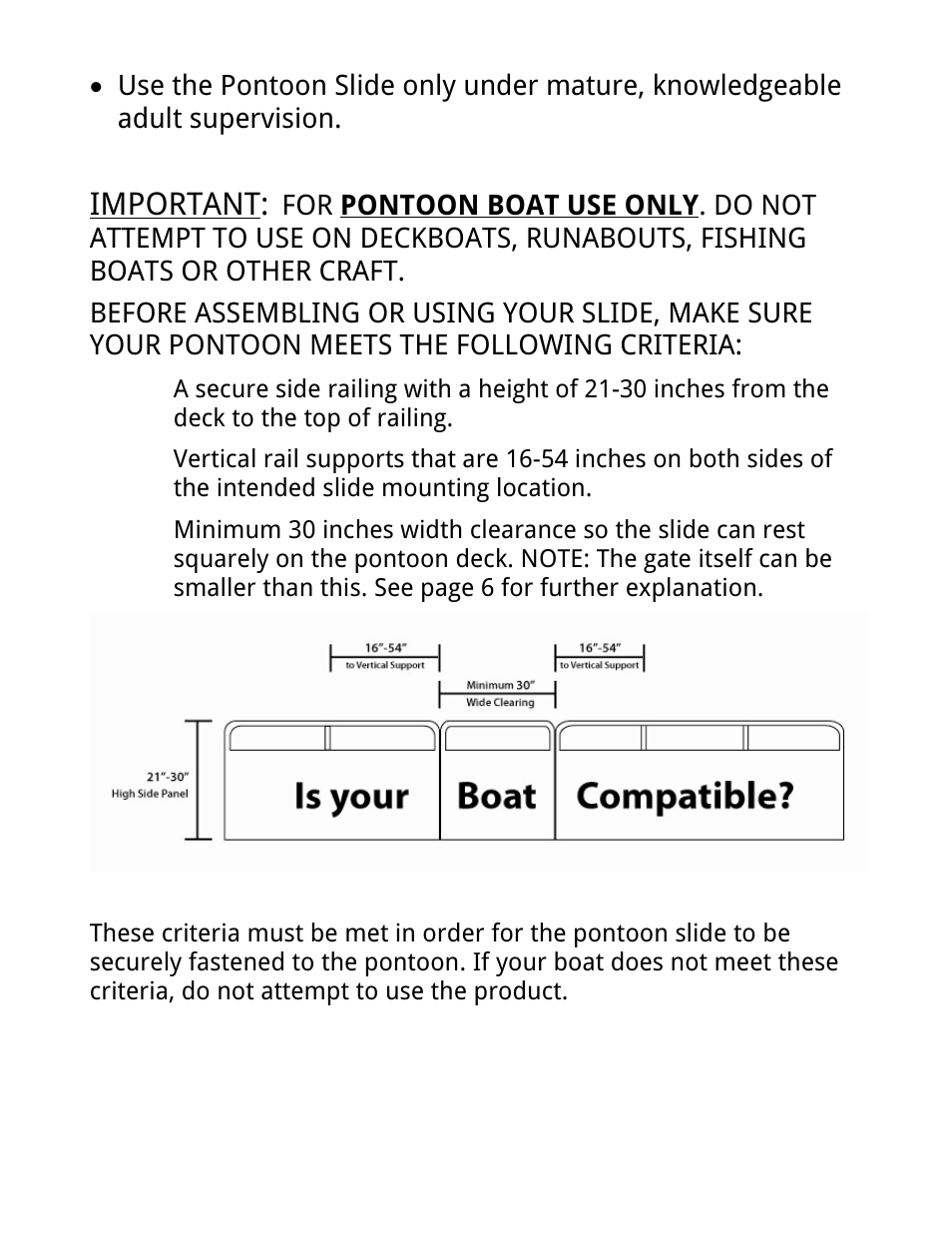 Important | RAVE Sports Pontoon Slide User Manual | Page 6 / 16