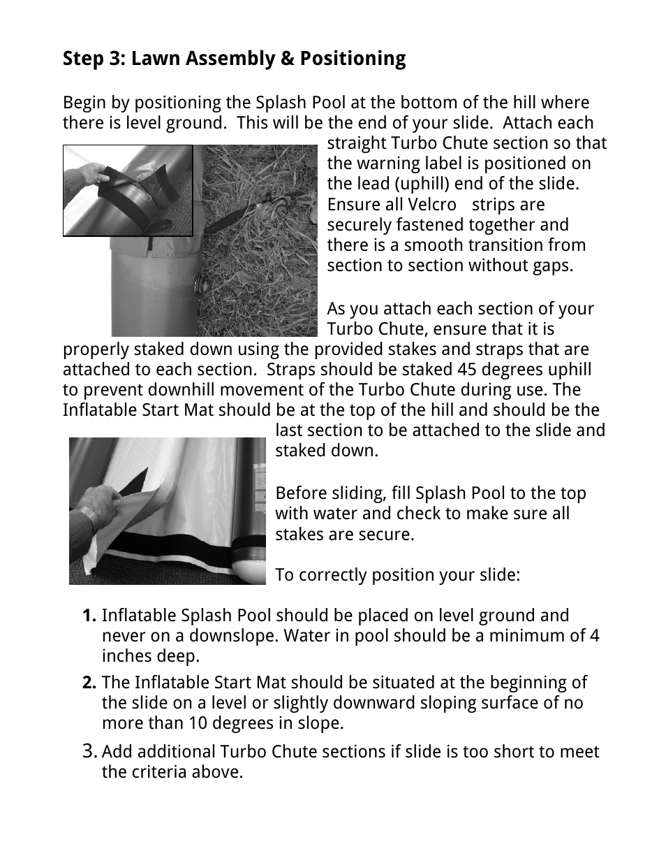 Step 3: lawn assembly & positioning | RAVE Sports Turbo Sled User Manual | Page 12 / 16