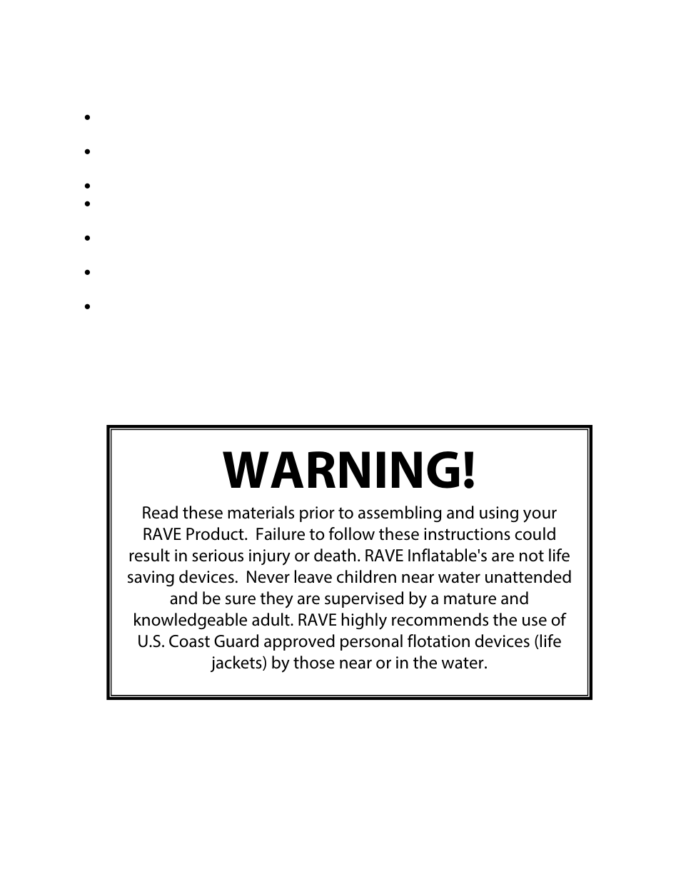 Warning | RAVE Sports Sky Totter User Manual | Page 2 / 16