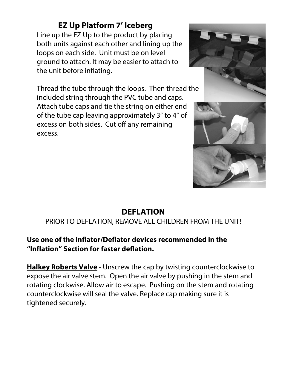 Ez up platform 7’ iceberg, Deflation | RAVE Sports 7' Iceberg User Manual | Page 10 / 16