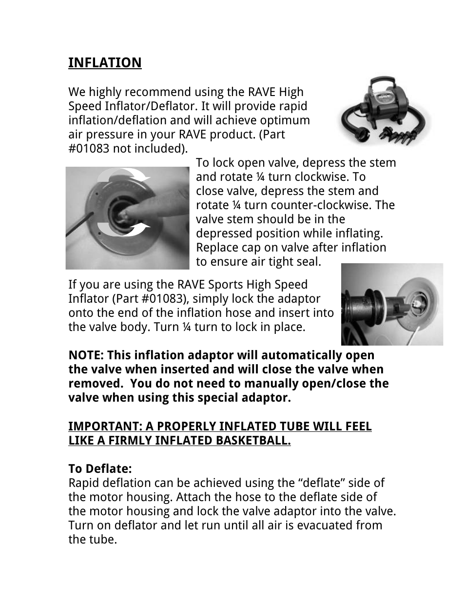 Inflation | RAVE Sports Activity Island w/ EZ Up II Board Platform User Manual | Page 8 / 32