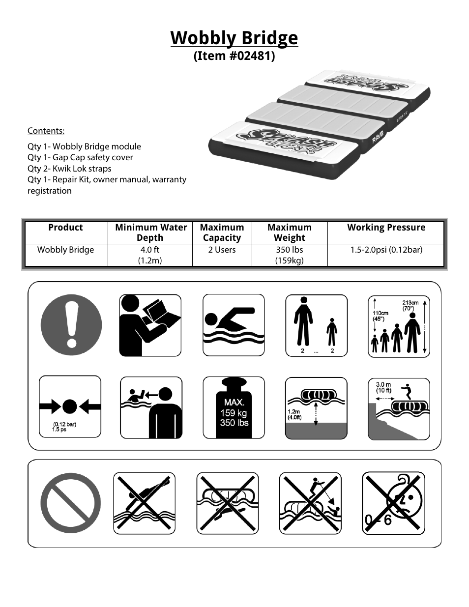 Wobbly bridge | RAVE Sports Splash Trax Arch Bridge User Manual | Page 10 / 32