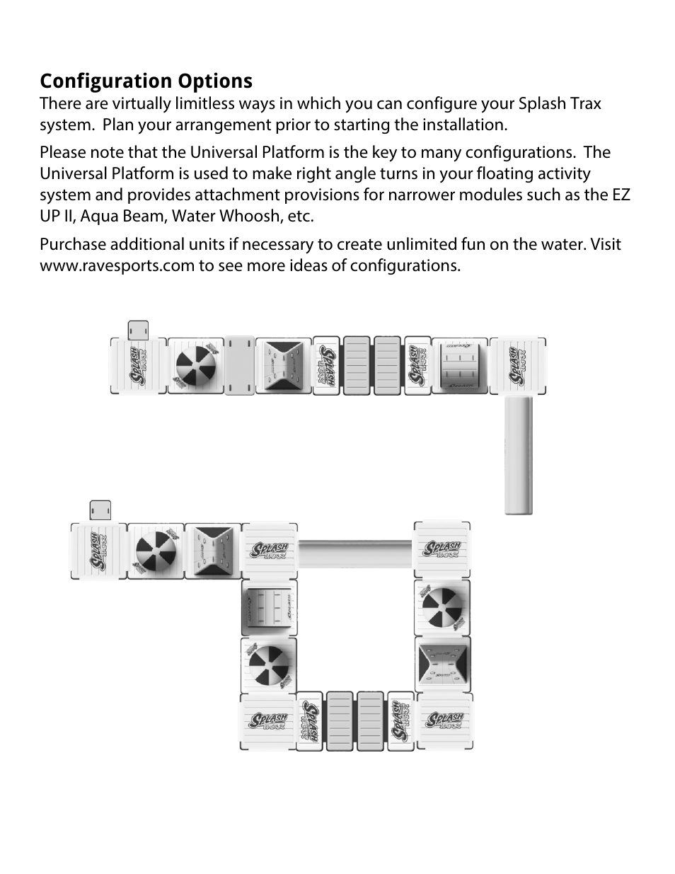 Configuration options | RAVE Sports Splash Trax Arch Bridge User Manual | Page 17 / 32