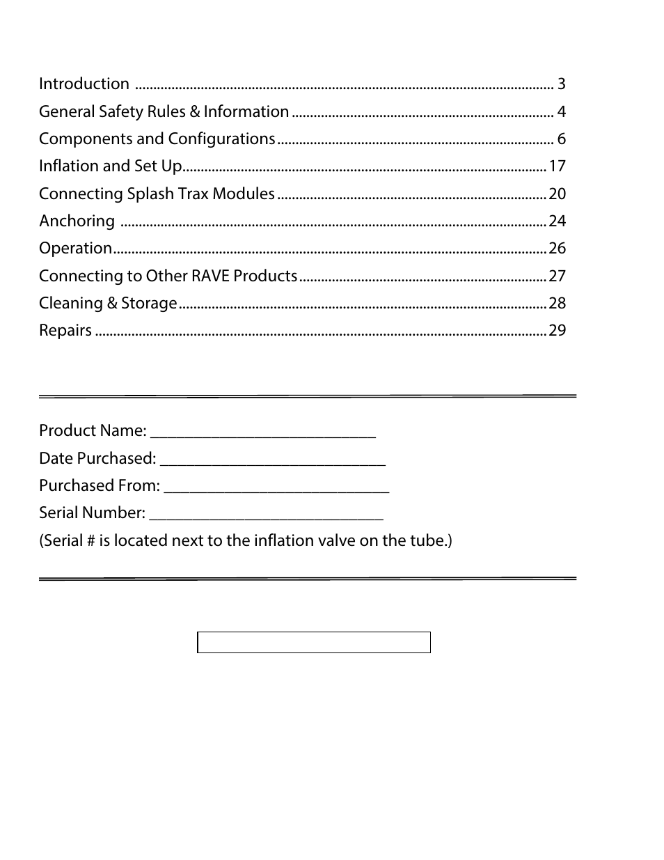 RAVE Sports Splash Trax Arch Bridge User Manual | Page 2 / 32