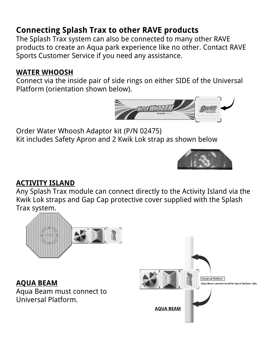 Connecting splash trax to other rave products | RAVE Sports Splash Trax Arch Bridge User Manual | Page 27 / 32