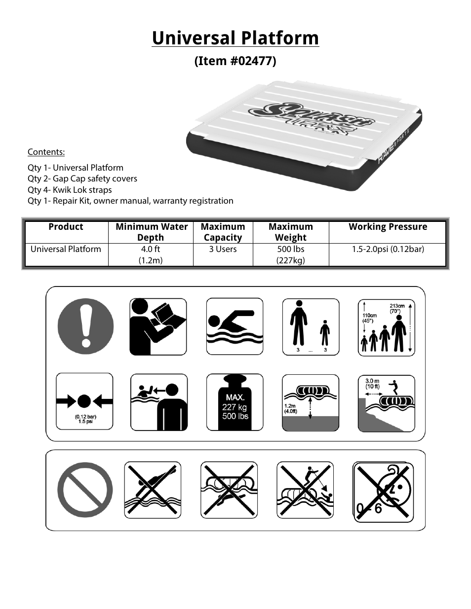 Universal platform | RAVE Sports Splash Trax Arch Bridge User Manual | Page 6 / 32